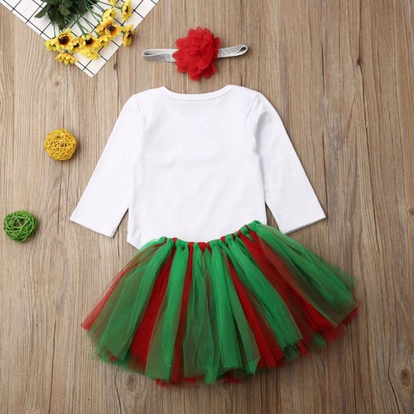 Santa Holidays outfit baby girl set - Picture 3 of 7